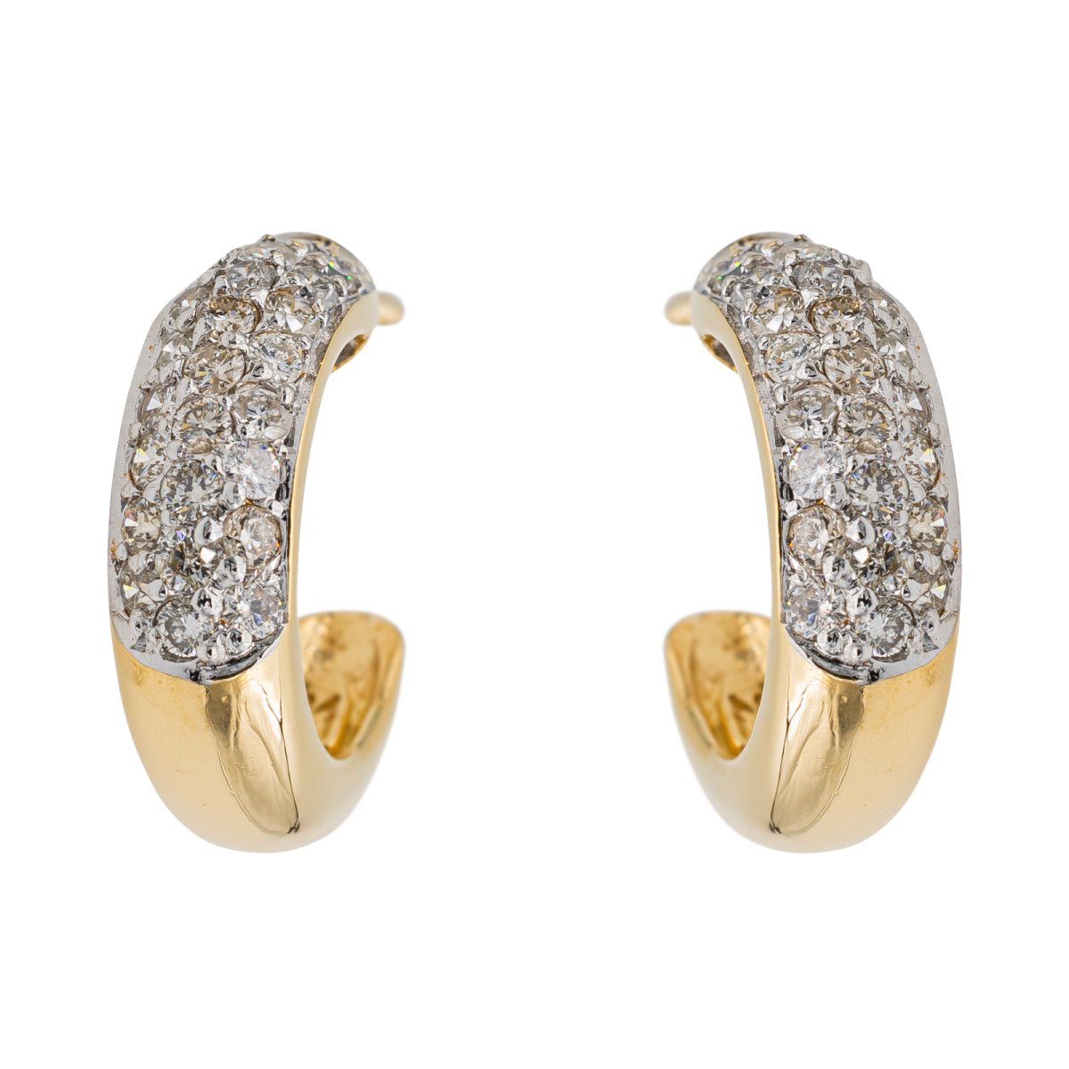 Boucles d'oreilles Créoles en or jaune et diamants - Castafiore