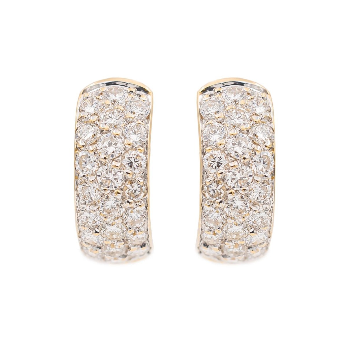 Boucles d'oreilles Créoles en or jaune et diamants - Castafiore