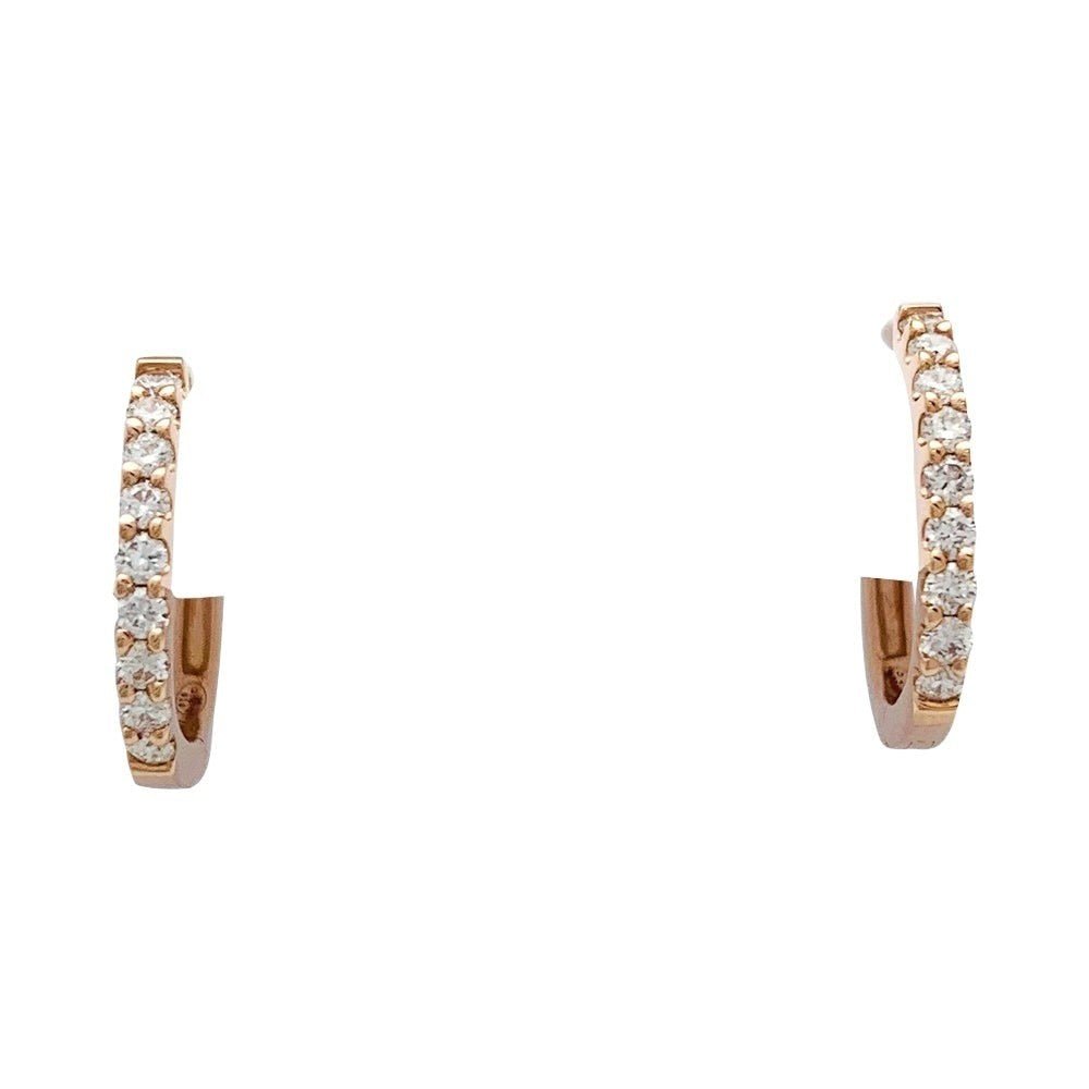 Boucles d'oreilles créoles en or rose et diamants - Castafiore