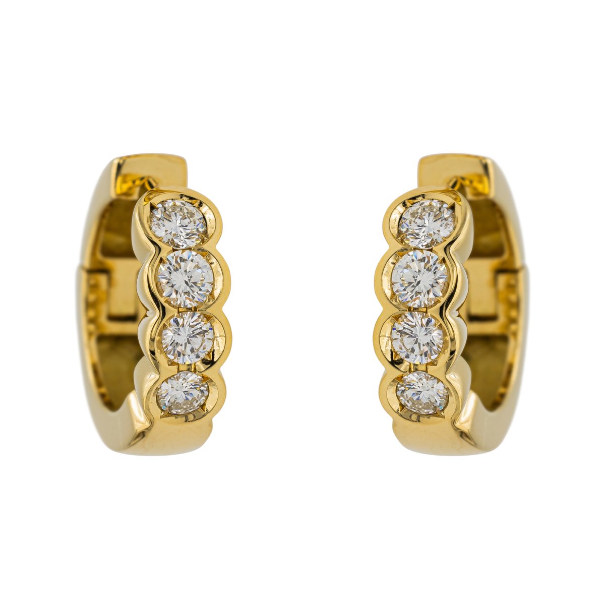 Boucles d'oreilles Créoles Or jaune Diamant - Castafiore