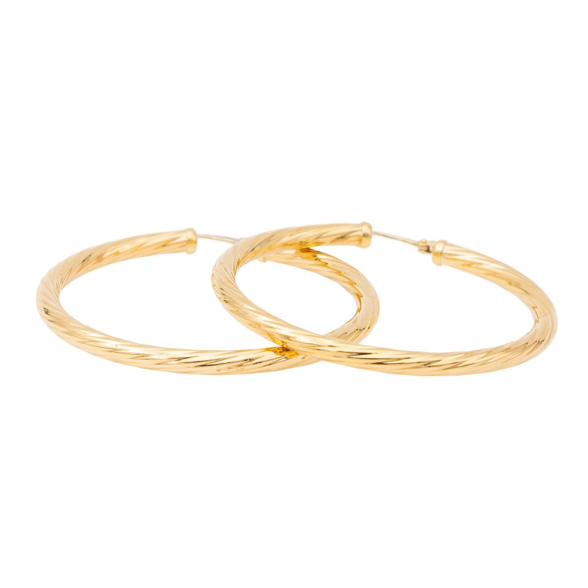 Boucles d'oreilles Créoles torsadées en or jaune - Castafiore