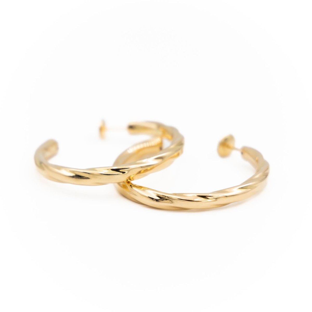 Boucles d'oreilles Créoles torsadées en or jaune - Castafiore