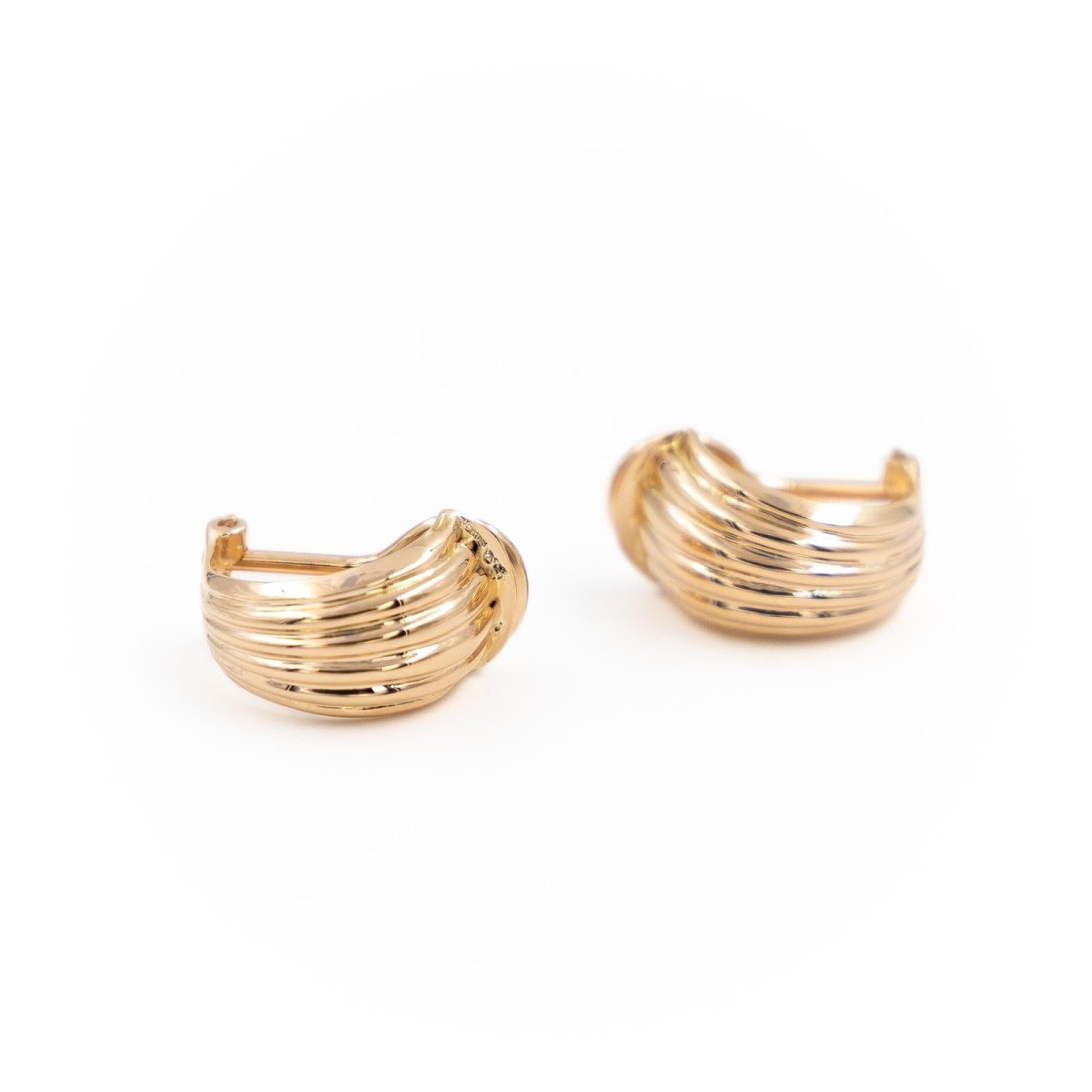 Boucles d'oreilles Demi-Créoles à clip en or rose - Castafiore