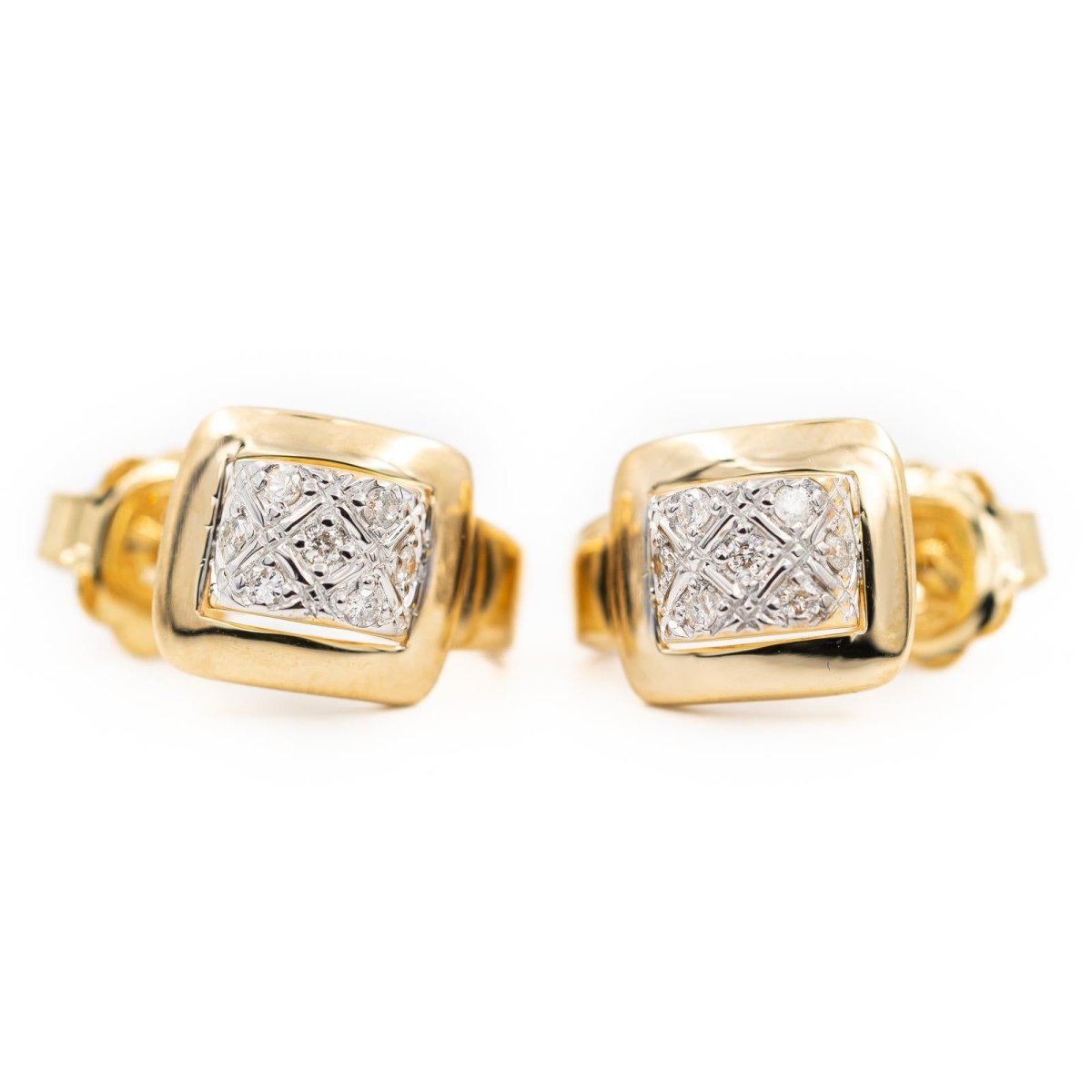 Boucles d'oreilles Demi-Créoles en 2 ors et diamants - Castafiore