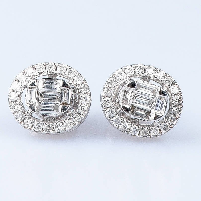 Boucles d'oreilles diamant en or blanc 18 carats - Castafiore