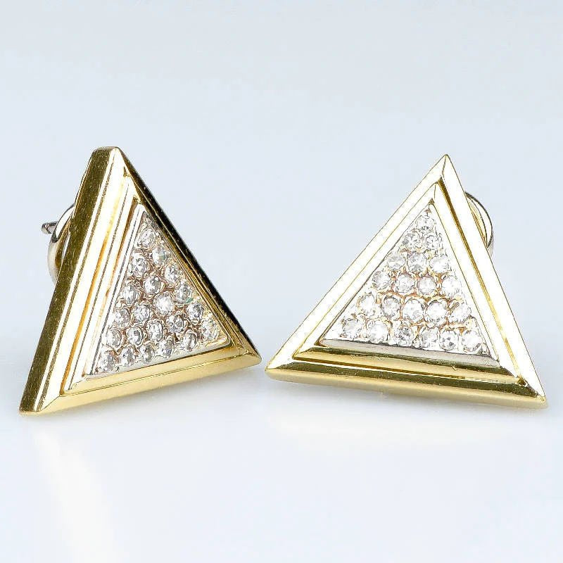 Boucles d'oreilles diamants en or jaune 18 carats - Castafiore