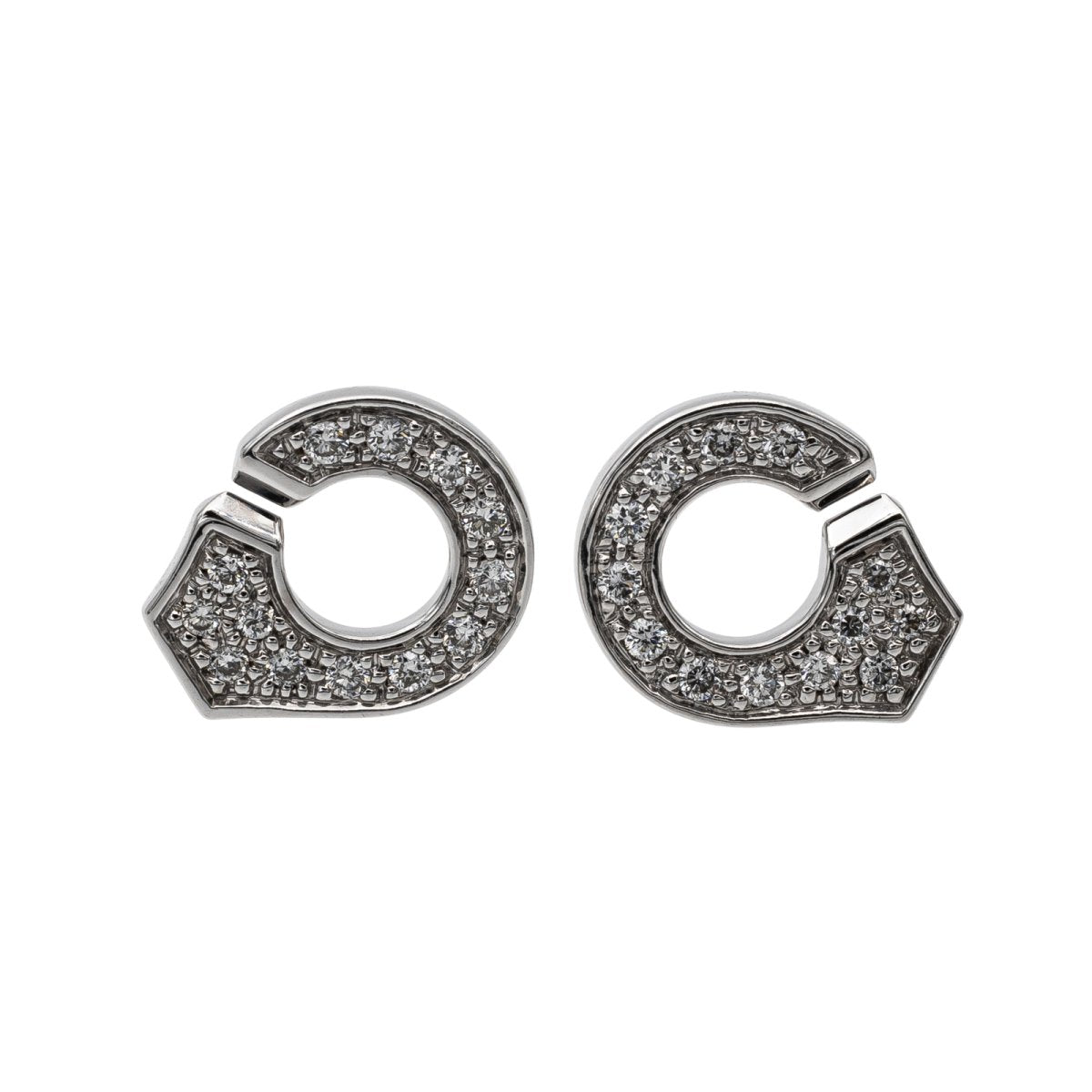 Boucles d'oreilles DINH VAN Menottes en or blanc et diamants - Castafiore