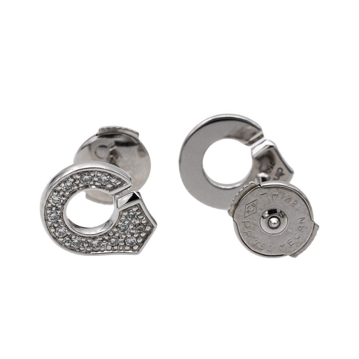 Boucles d'oreilles DINH VAN Menottes en or blanc et diamants - Castafiore