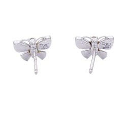 Boucles d'oreilles Dior, "Diorette", or blanc, émail, diamants. - Castafiore