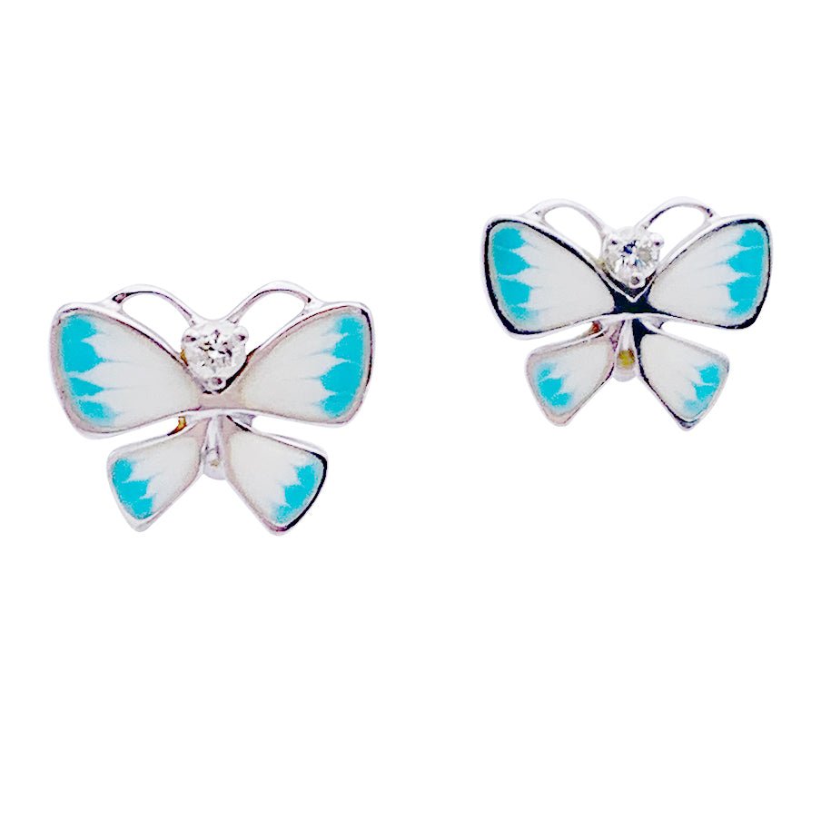 Boucles d'oreilles Dior, "Diorette", or blanc, émail, diamants. - Castafiore