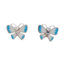 Boucles d'oreilles Dior, "Diorette", or blanc, émail, diamants. - Castafiore