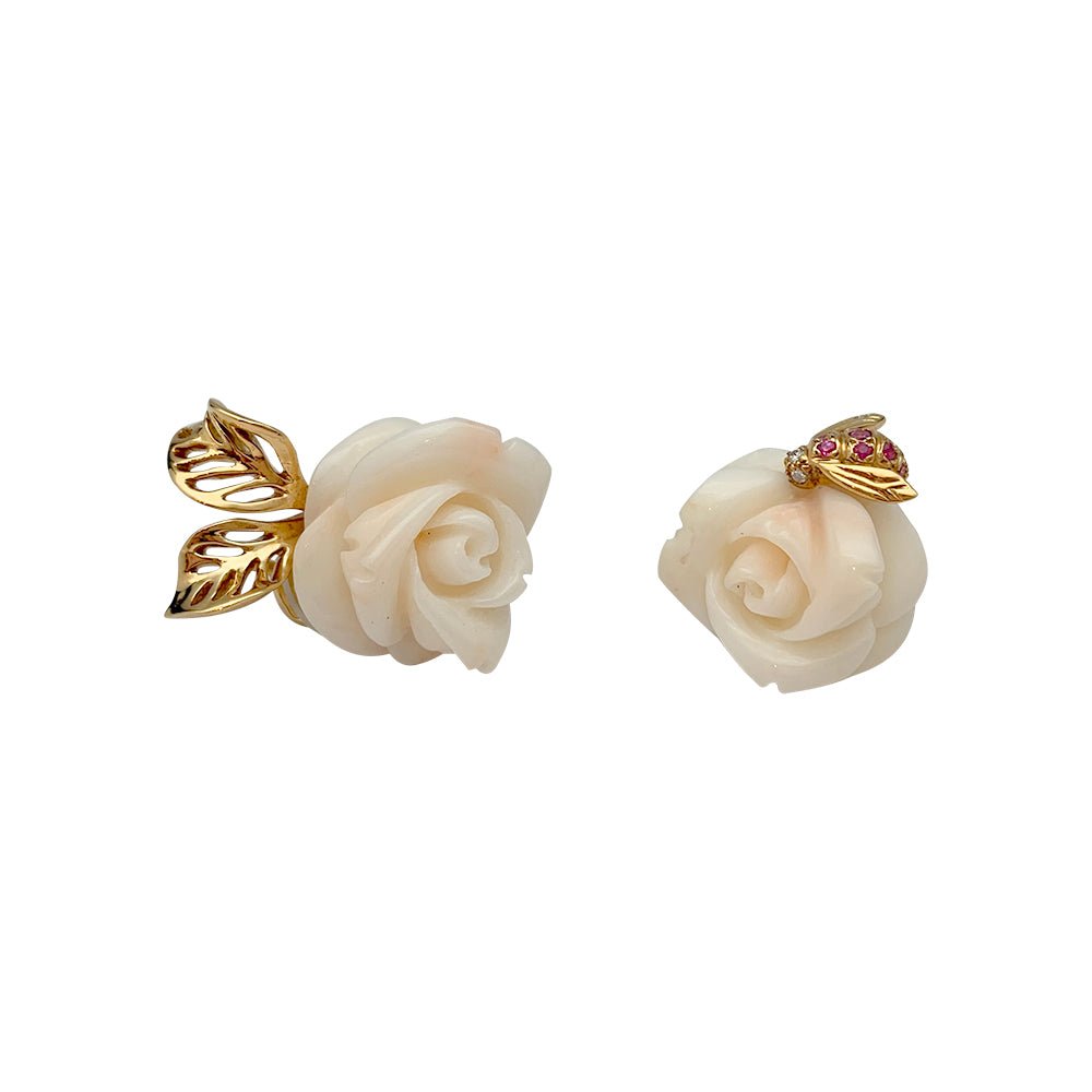 Boucles d'oreilles DIOR, "Rose Dior Pré Catelan", or jaune, corail, diamants et saphirs roses - Castafiore