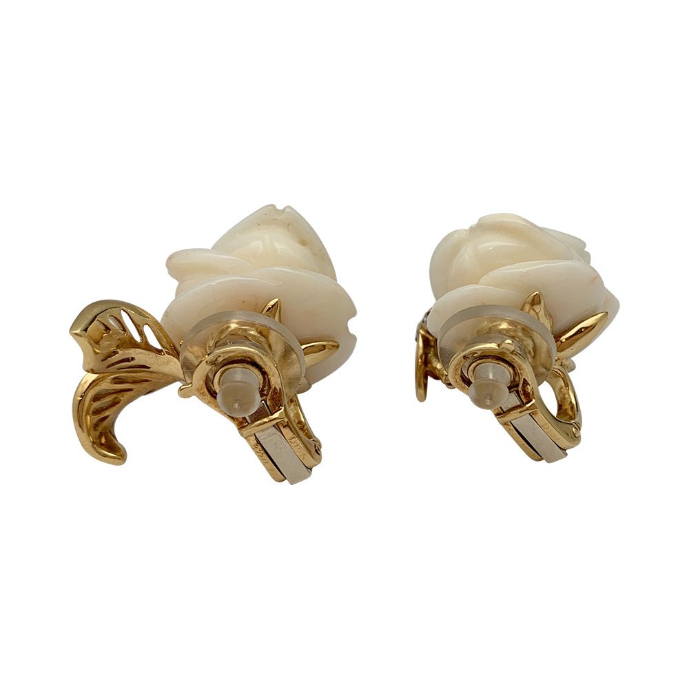 Boucles d'oreilles DIOR, "Rose Dior Pré Catelan", or jaune, corail, diamants et saphirs roses - Castafiore