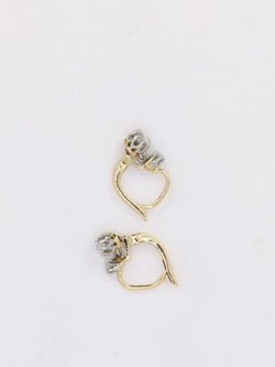 Boucles d’oreilles dormeuses anciennes en or, argent et diamants taille ancienne - Castafiore
