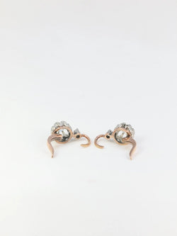 Boucles d’oreilles dormeuses anciennes en or et diamants - Castafiore