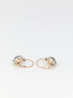 Boucles d’oreilles dormeuses anciennes en or et pierres du Rhin - Castafiore