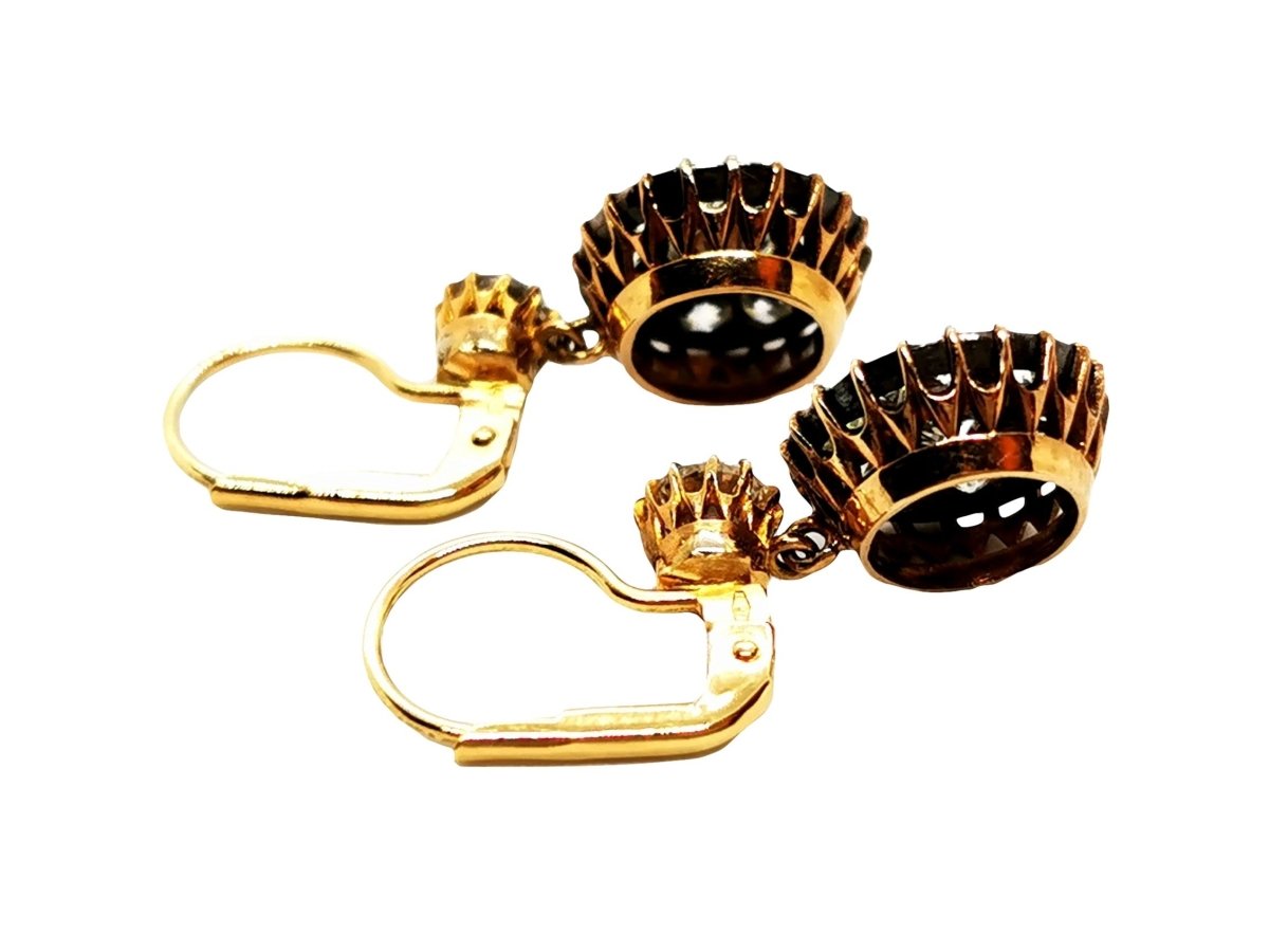 Boucles d'oreilles Dormeuses en 2 ors et diamant - Castafiore