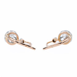 Boucles d'oreilles Dormeuses en 2 ors et diamants - Castafiore
