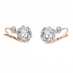 Boucles d'oreilles Dormeuses en 2 ors et diamants - Castafiore