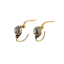 Boucles d'oreilles Dormeuses en or jaune et diamants - Castafiore
