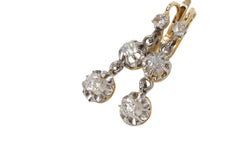 Boucles d'oreilles Dormeuses en or jaune et diamants - Castafiore