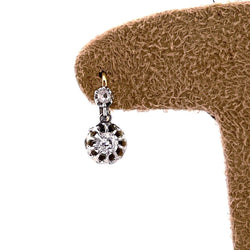 Boucles d'oreilles Dormeuses en or jaune et diamants - Castafiore