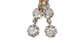 Boucles d'oreilles Dormeuses en or jaune et diamants - Castafiore