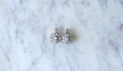 Boucles d'oreilles Dormeuses marguerite diamants - Castafiore