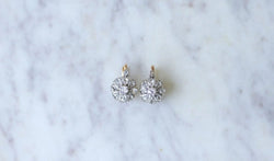 Boucles d'oreilles Dormeuses marguerite diamants - Castafiore
