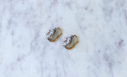 Boucles d'oreilles Dormeuses marguerite diamants - Castafiore