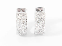 Boucles d'oreilles en demi créole en or gris et diamant - Castafiore