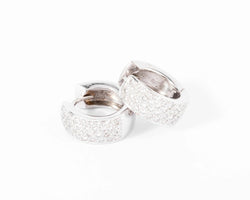 Boucles d'oreilles en demi créole en or gris et diamant - Castafiore