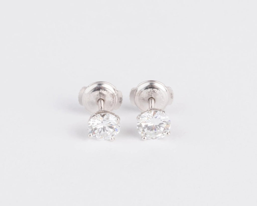 Boucles d'oreilles en diamants sur or gris taille moderne - Castafiore