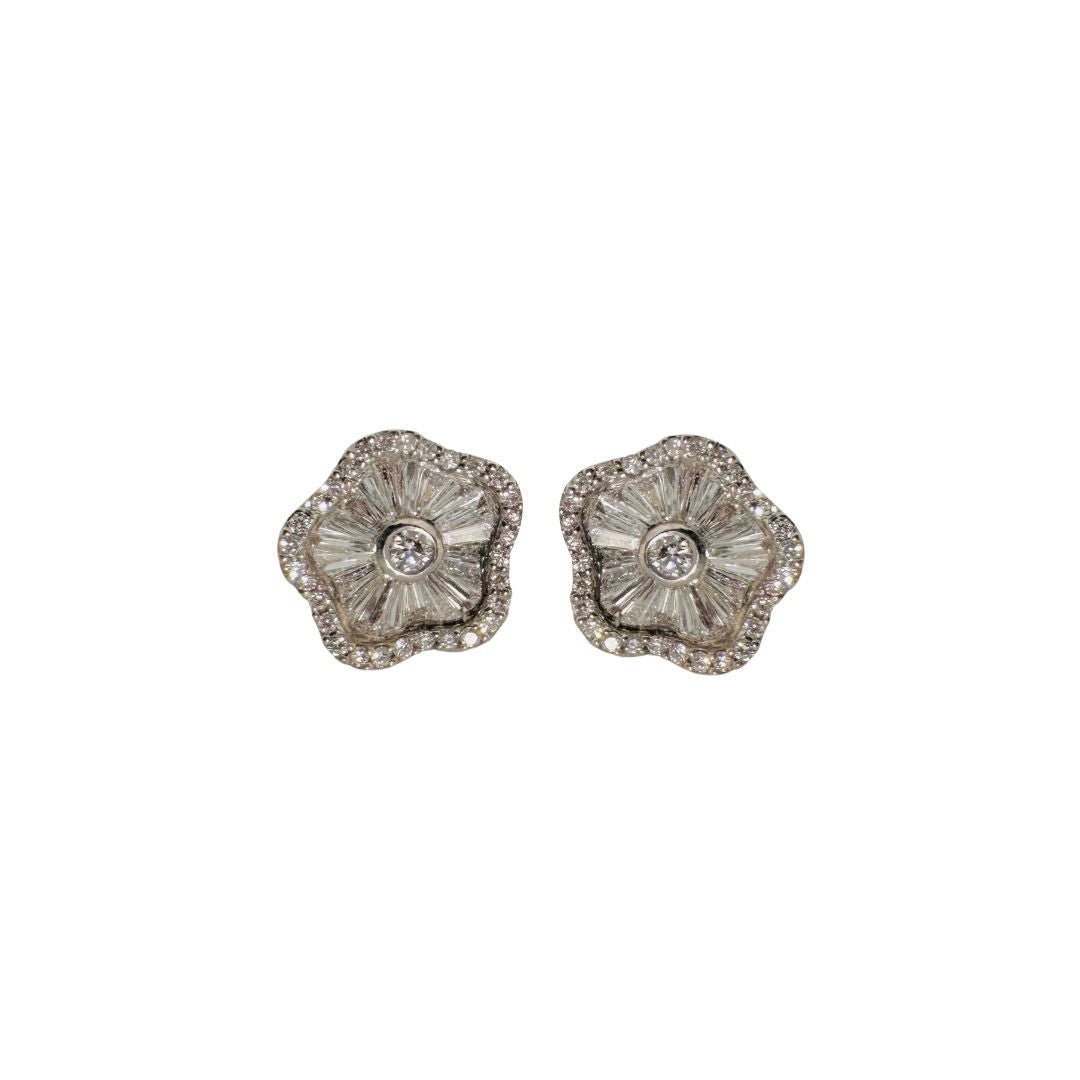 Boucles d'oreilles en or blanc et diamants - Castafiore