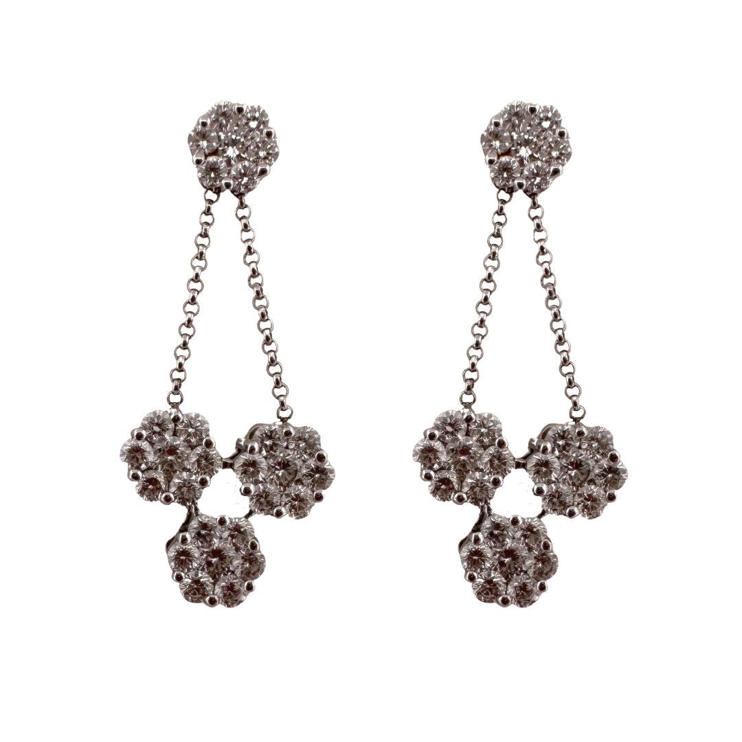 Boucles d'oreilles en or blanc et diamants - Castafiore