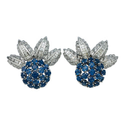 Boucles d'oreilles en or blanc, saphirs et diamants - Castafiore