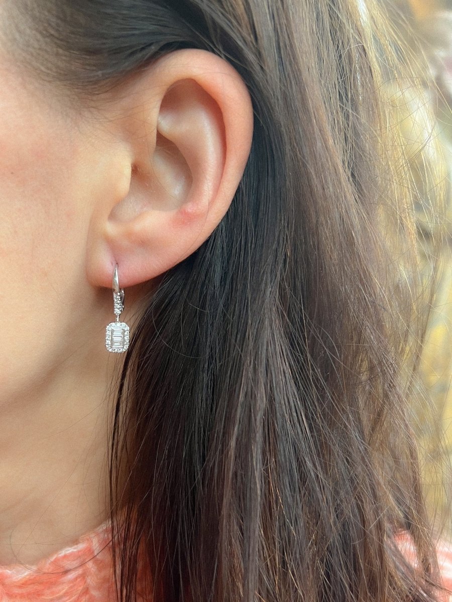 Boucles d'oreilles en or gris et diamant - Castafiore