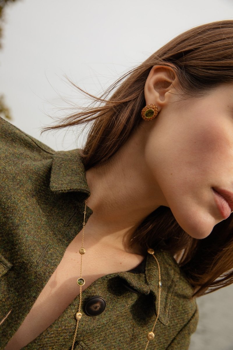 Boucles d'oreilles en or jaune et citrine - Castafiore