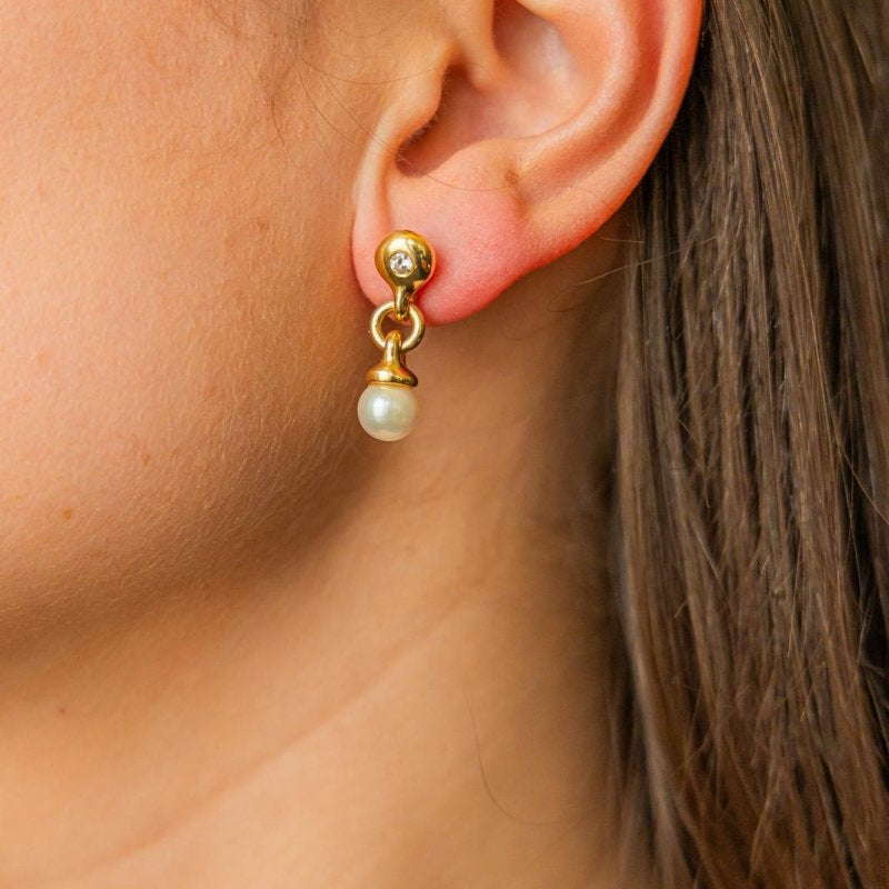 Boucles d'oreilles en or jaune et diamant - Castafiore