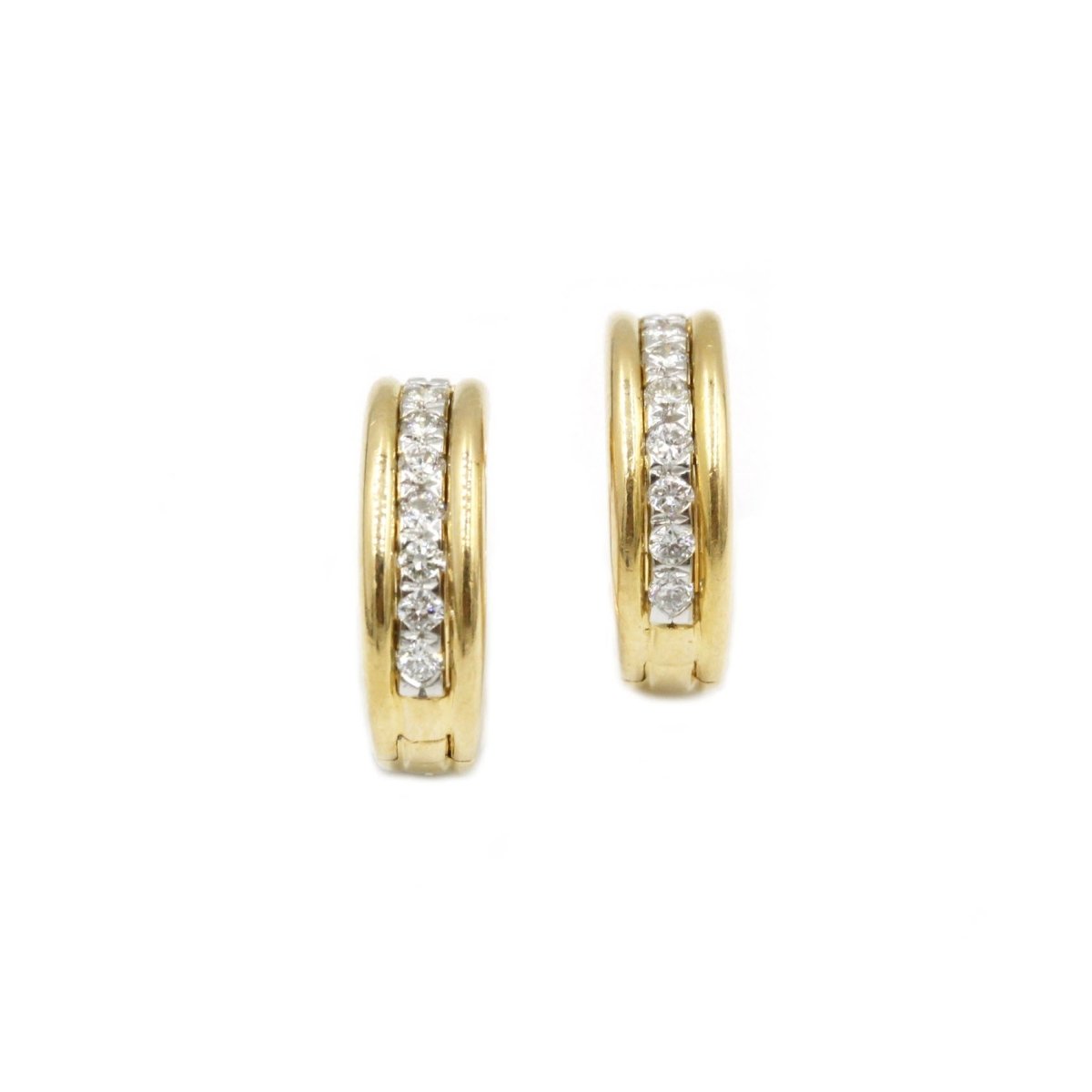 Boucles d'oreilles en or jaune et diamants - Castafiore