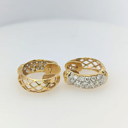 Boucles d'oreilles en or jaune et diamants - Castafiore