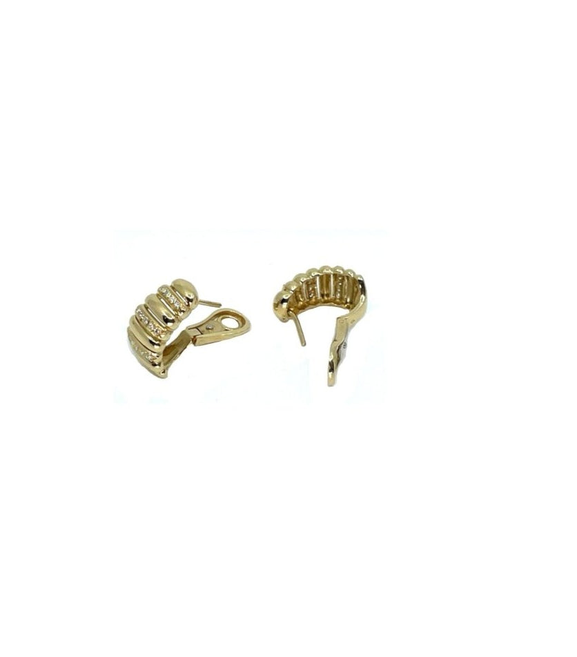 Boucles d’oreilles en or jaune et diamants - Castafiore