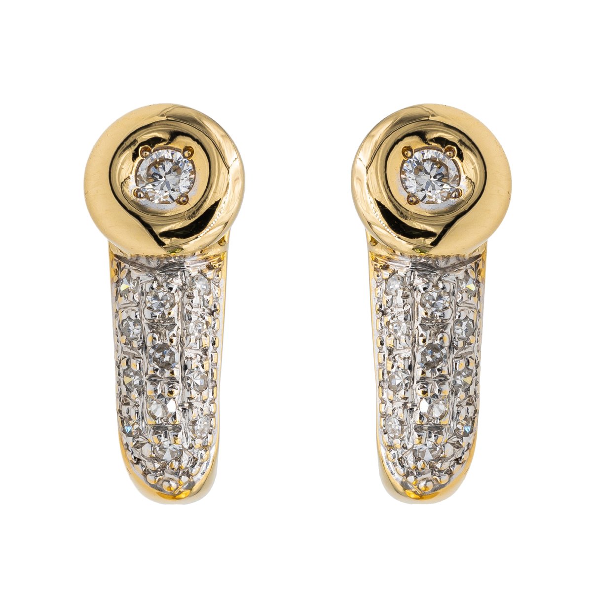 Boucles d'oreilles en or jaune et diamants - Castafiore