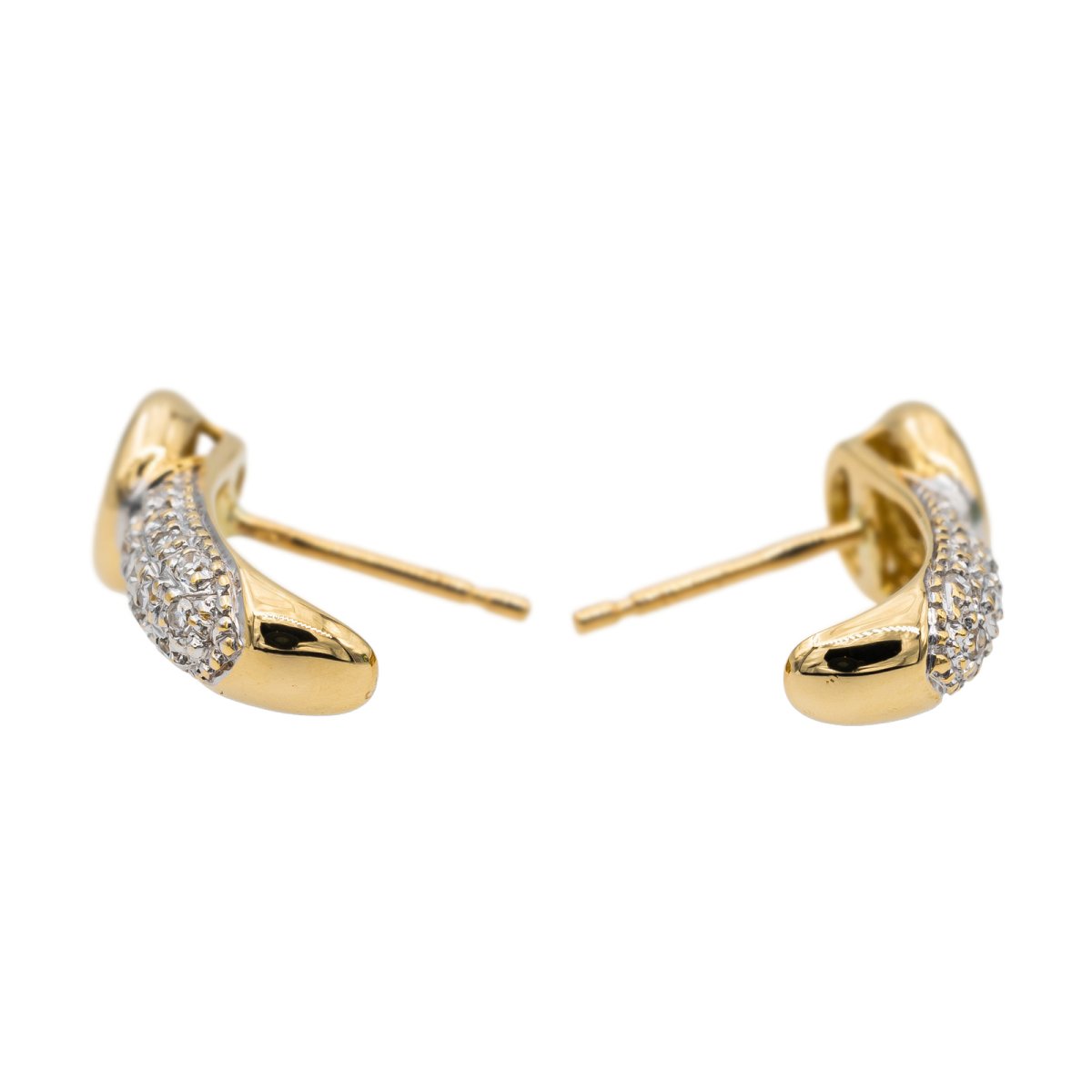 Boucles d'oreilles en or jaune et diamants - Castafiore