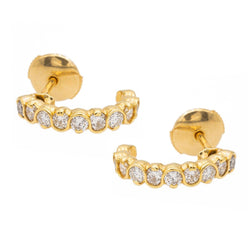 Boucles d'oreilles en or jaune et diamants - Castafiore