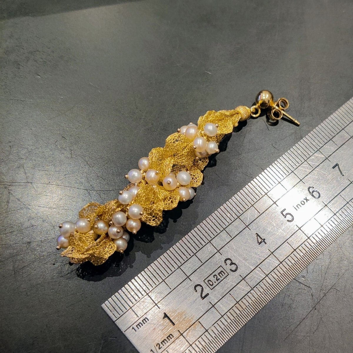 Boucles d'oreilles en or jaune et perles - Castafiore