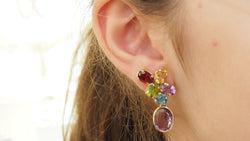 Boucles d'oreilles en or jaune et pierres fines - Castafiore