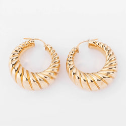 Boucles d'oreilles en or jaune godronné - Castafiore