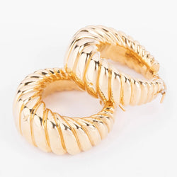 Boucles d'oreilles en or jaune godronné - Castafiore