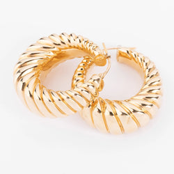 Boucles d'oreilles en or jaune godronné - Castafiore